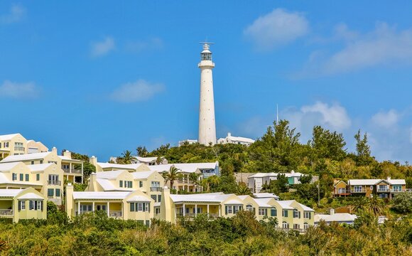 Gibbs Hill Lighthouse, Bermuda, Built in 1844 the light stands 354 feet above sea level and contains 185 steps, It was automated in 1964 and is now a popular attraction for visitors,