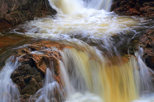 Triple Falls, Glen Etive, near Glencoe, Highlands, Scotland, United Kingdom