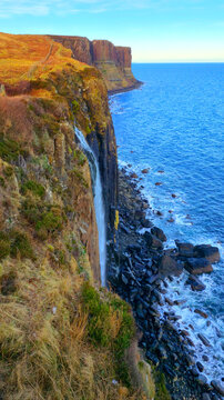 Kilt Rock waterfall, Isle of Skye, Scotland, UK