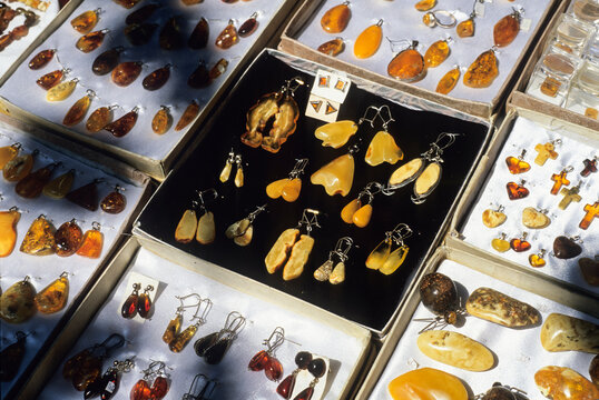 Amber jewelry, Vilnius, Lithuania