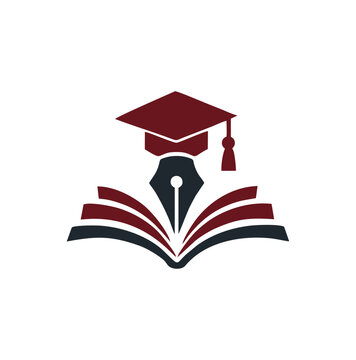 Modern Academic Education Logo With Fountain Pen Nib And Cap