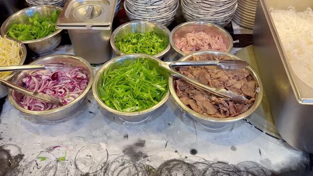 Pho Bo Ingredient Bowls &ndash; Asian Food Court Counter