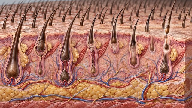 Asynchronous Hair Follicles Cycling Independently Across a Healthy Scalp Patch