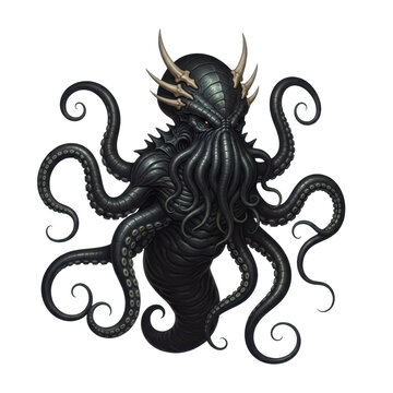 Mysterious dark octopus creature fantasy