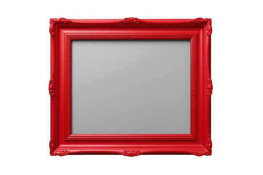 Elegant ornate red picture frame cutout