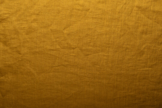 Mustard Yellow Linen Fabric Texture Background