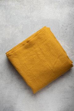 mustard curry yellow washed linen tablecloth