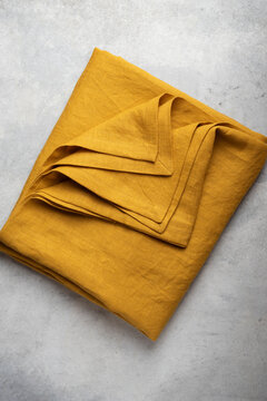 mustard curry yellow washed linen tablecloth