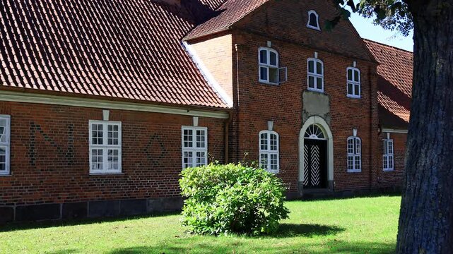 the historic german city of preetz 4k video with a pan
