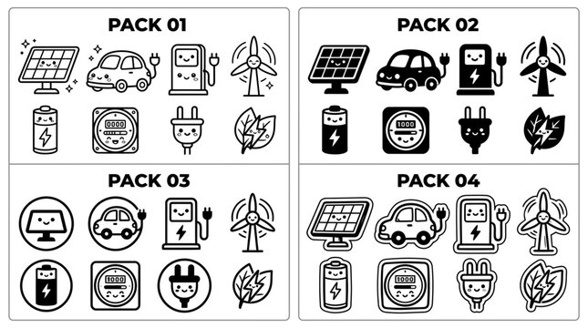 Comprehensive Set of Sustainable Energy and Eco Friendly Technology Icons