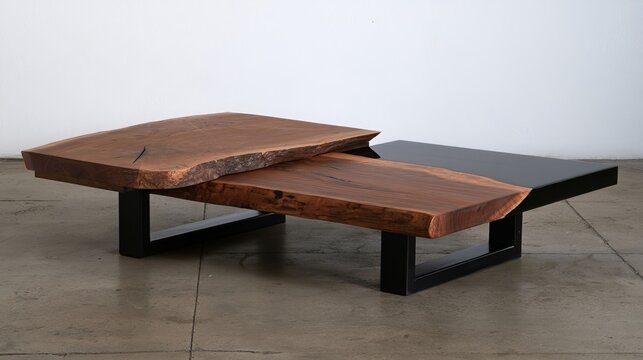 Epoxy Resin Wooden Table Before and After Comparison