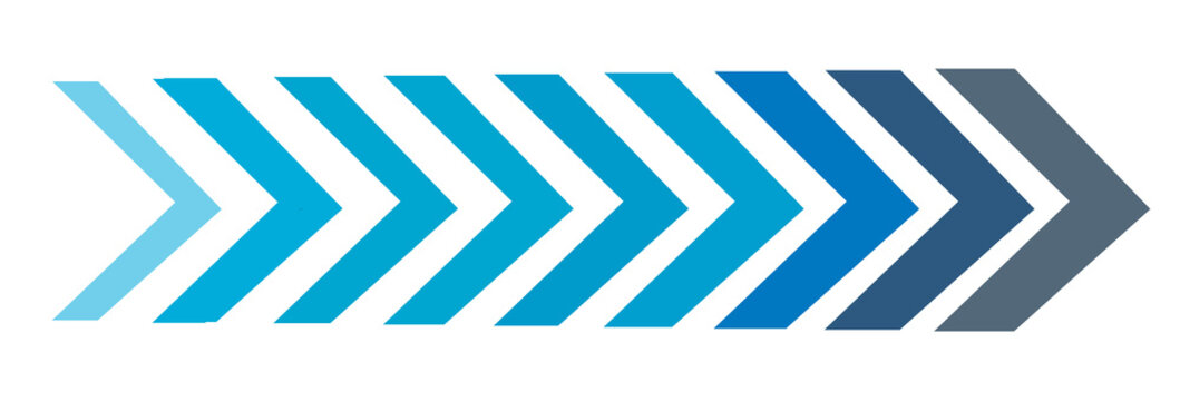step by  lines arrow, blue chevron speed arrows vector illustration . Gradient green to blue chevron arrow strip, dynamic motion line symbolizing speed, transition, or energy flow.