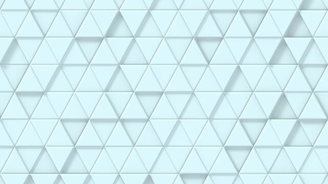 Abstract blue geometric triangle pattern shifting dynamically, minimalist modern corporate background