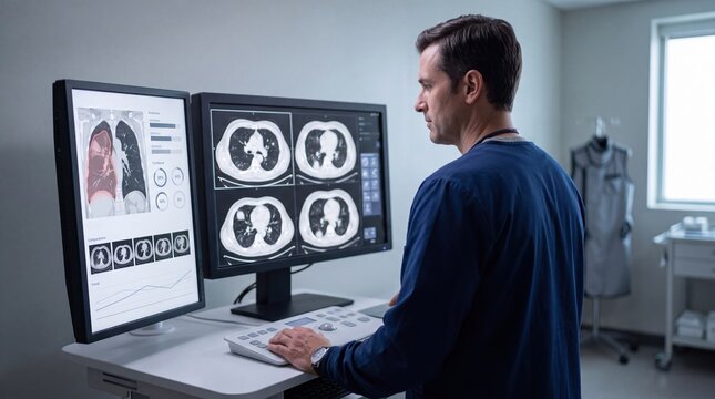Doctor Analyzing Medical Scans