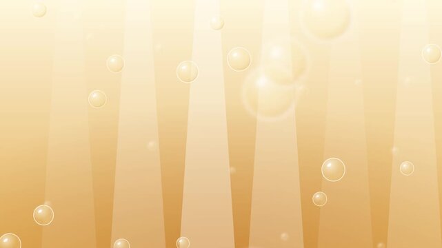 Golden champagne bubbles floating upward smoothly in bright vector animation background video footage