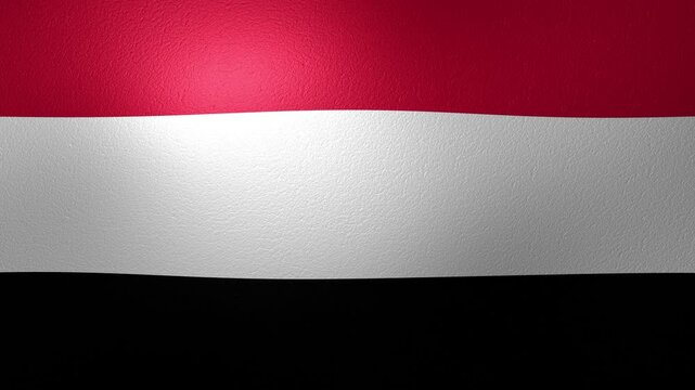 Waving flag of Yemen animation loop