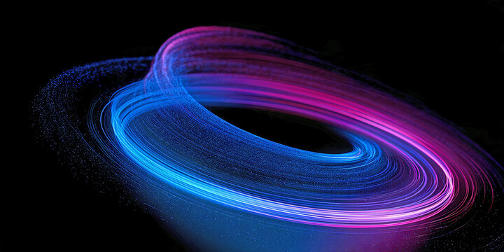 Abstract Neon Light Ring with Futuristic Energy Flow,ai generated.