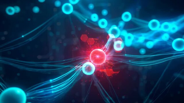A slow circular camera movement showing a network isolating an infected node