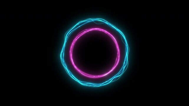 Modern abstract elegant glowing blue and pink lines looping effect - looping motion background of neon lines