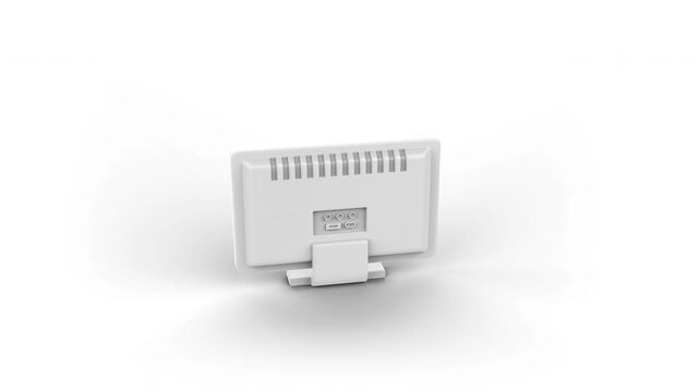 Isometric 3D TV icon - looping TV icon, isolated on white background