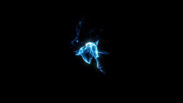 High powered electric energy that is looping on itself, magic electric ball, isolated with alpha mask pass