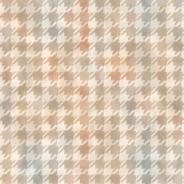 A timeless, seamless houndstooth pattern in neutral tones with a subtle grunge effect.