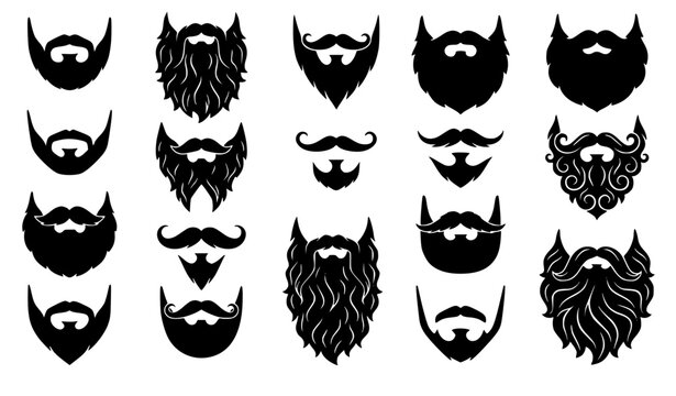 Vintage Beard Silhouette Vector Bundle Classic Men's Facial Hair Designs