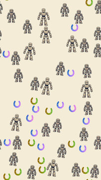 Robots and Horseshoes Pattern