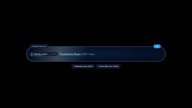 Big Data Search Bar Animation CSV Dataset Telemetry Clustering on Transparent Background 4K