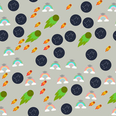 Cartoon Space and Education Pattern © Dimas