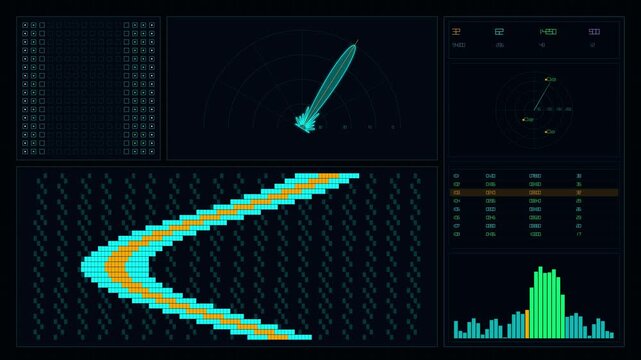 Seamless Loop Deep Space Phased Array Radar Spectrogram Motion Background 4K