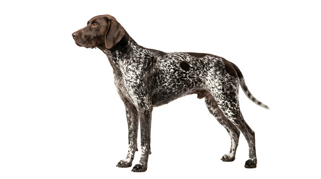 German Shorthaired Pointer standing profile isolated on transparent background