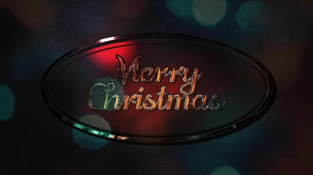 Cinematic 3D Metal Merry Christmas Typography in Sparkling Snowfall