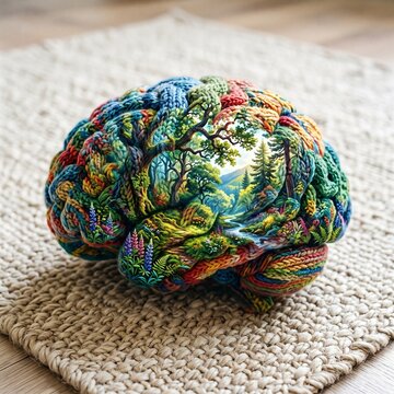 Creative Brain with Forest Landscape Idea Generation Imagination and Nature