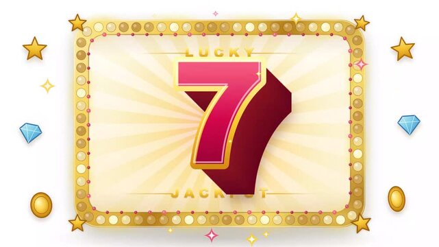 Jackpot Winner Celebration with Golden Coins, Prize Money and Lucky Symbols Representing Gambling, Lottery Success, Fortune, Wealth and Financial Prosperity