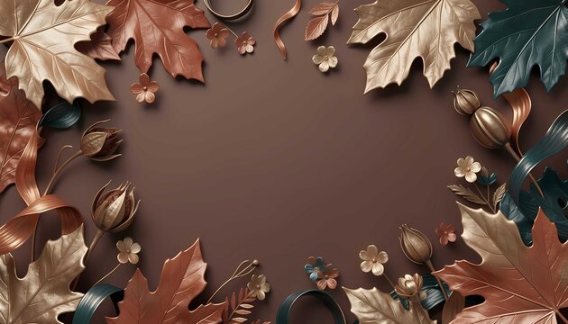 Abstract seasonal floral design with teal accents