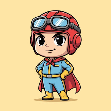 Cartoon superhero character in costume.