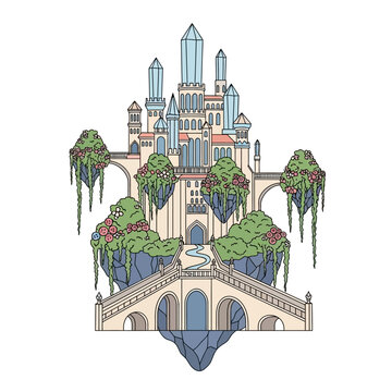 Fantasy Castle Architecture Medieval Building.