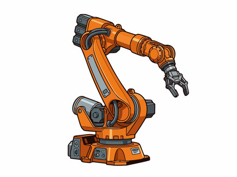 Orange and Grey Articulated Collaborative Robot Arm for Industrial Automation