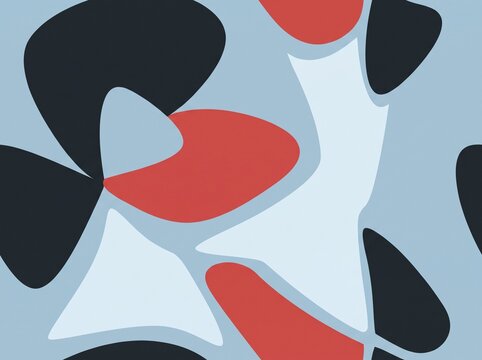 Abstract colorful organic shapes pattern with soft pastel mint green