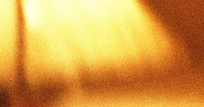 Abstract Light Gradient with Grainy Texture in Yellow and Bronze Tones.