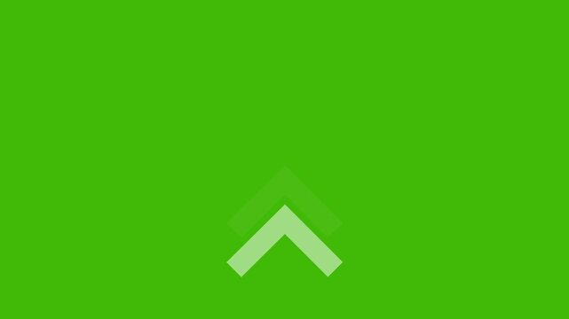 Minimalist animated double arrow upward motion on green screen background, for ui ux, digital interface navigation, swipe up call, to action, and, modern web application interaction