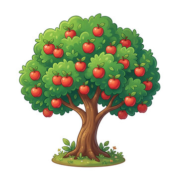 vector illustration of an apple tree