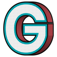 Letter G png isometric halftone effect typography © Rawpixel.com