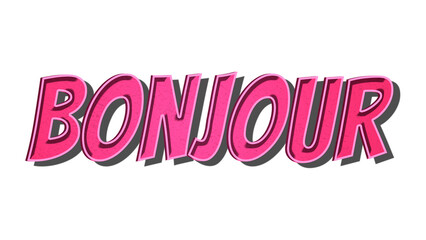 Bonjour retro style png typography illustration © Rawpixel.com