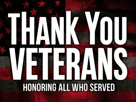 Thank you veterans patriotic message with camouflage background