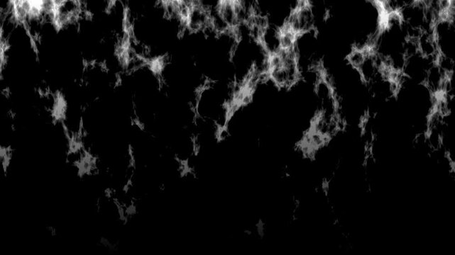 Abstract White Smoke Clouds on Black Background.  Scenic aerial view from airplane