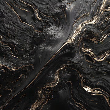 abstract background of black and gold ,  golden waves and black marble abstract 