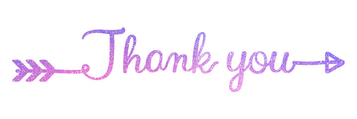 Thank you png word, glittery purple calligraphy digital sticker in transparent background © Rawpixel.com