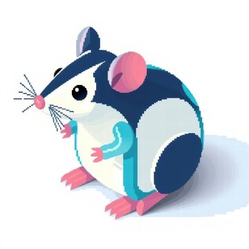 Cute pixel art mouse illustration